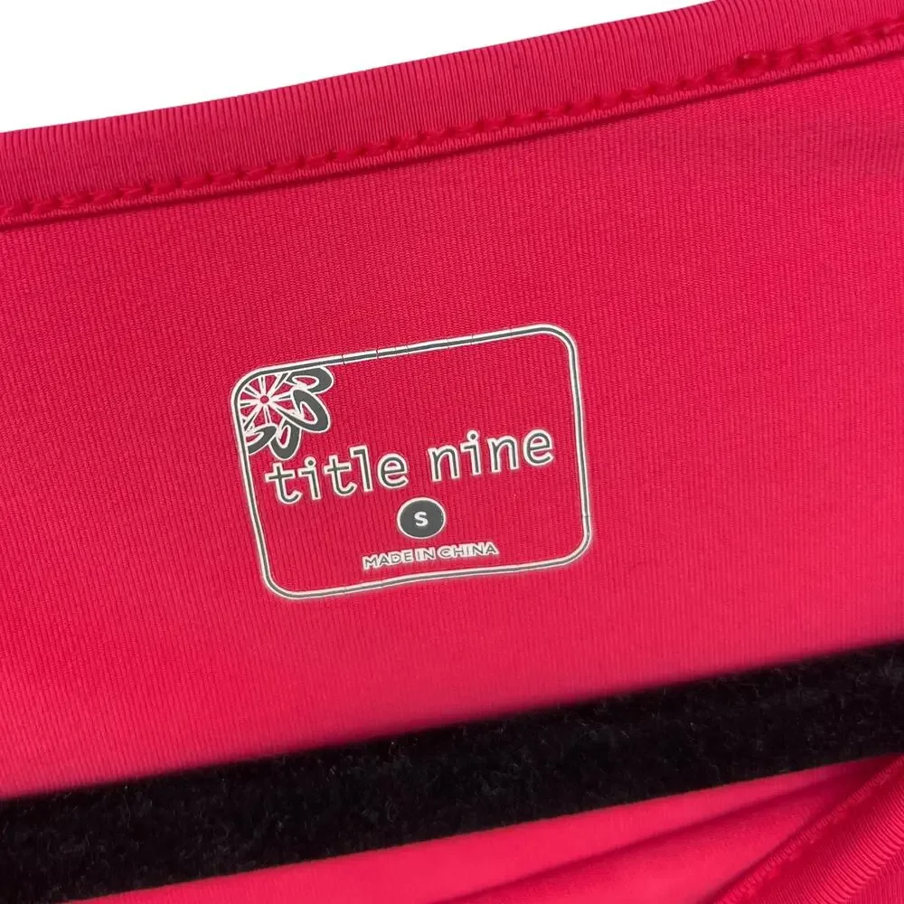 Title Nine Athletic Tee Shirt Pink Nylon Stretch Short Sleeve Pocket Small - Picture 5 of 6